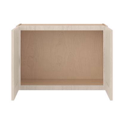 30" Wide Double Door 12", 15", 18", 21"& 24" Tall Bridge Ivory Elegant Craftsman Shaker Wall Cabinet