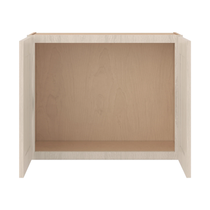 Ivory Elegant Craftsman Shaker W3024 wall cabinet – open front view, RTA kitchen cabinet