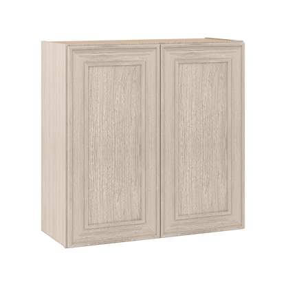 Ivory Elegant Craftsman Shaker W3030 wall cabinet – close angle view, RTA kitchen cabinet