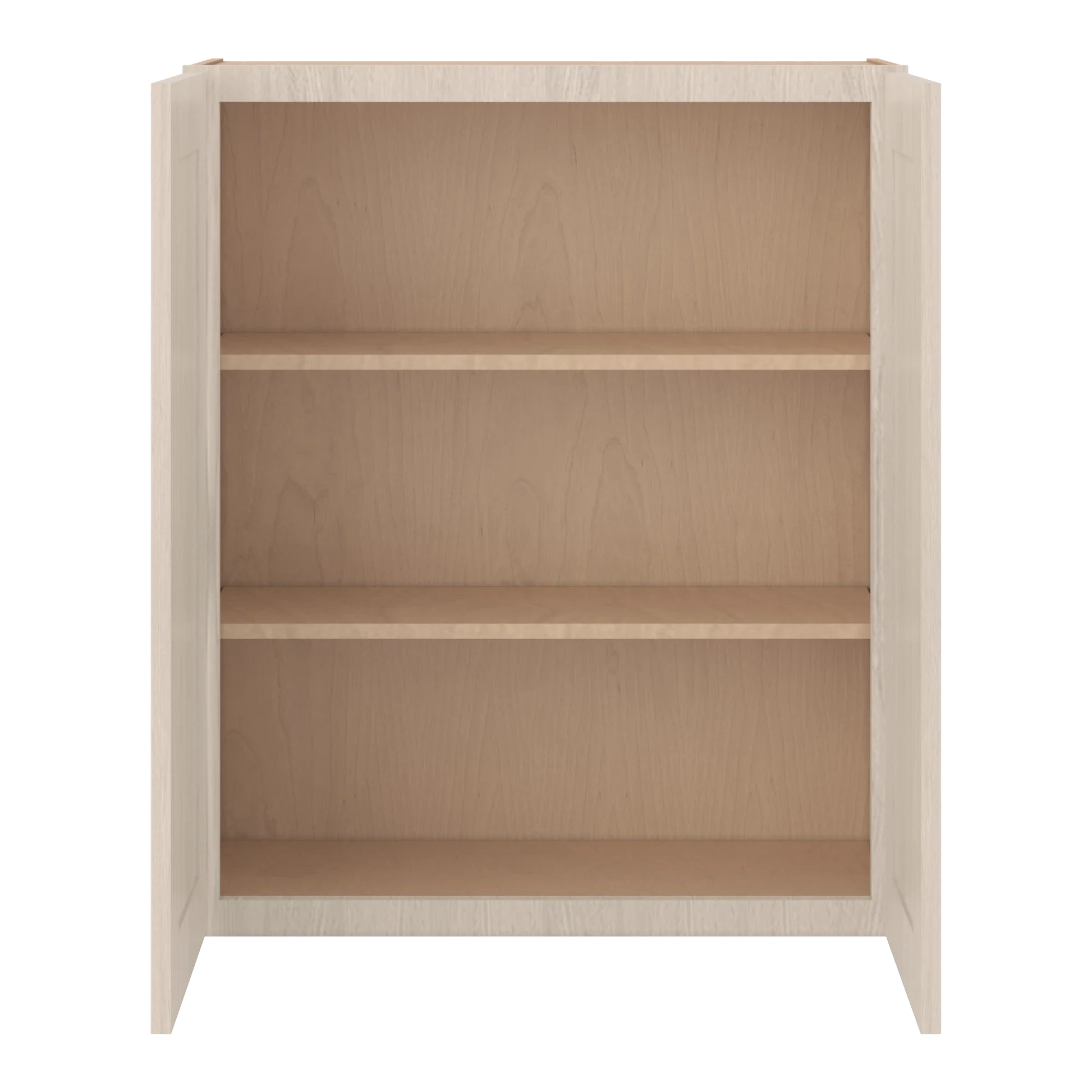 Ivory Elegant Craftsman Shaker W3036 wall cabinet – open front view, RTA kitchen cabinet