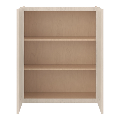 Ivory Elegant Craftsman Shaker W3036 wall cabinet – open front view, RTA kitchen cabinet