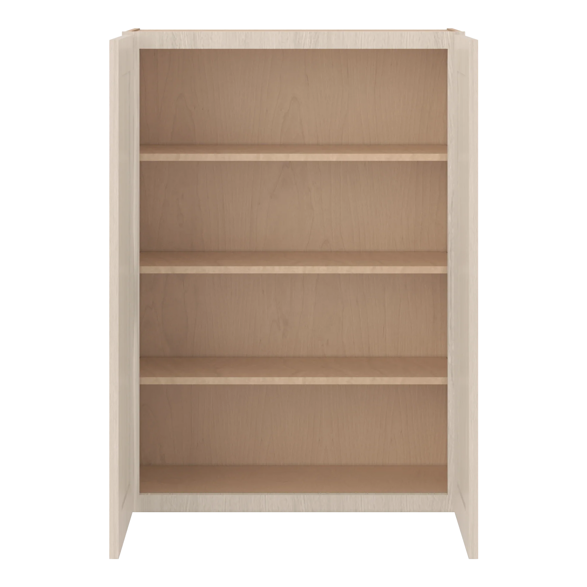 Ivory Elegant Craftsman Shaker W3042 wall cabinet – open front view, RTA kitchen cabinet