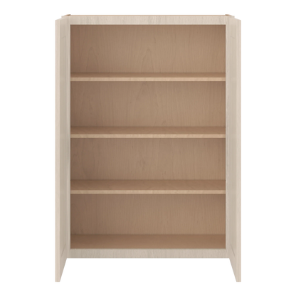 Ivory Elegant Craftsman Shaker W3042 wall cabinet – open front view, RTA kitchen cabinet