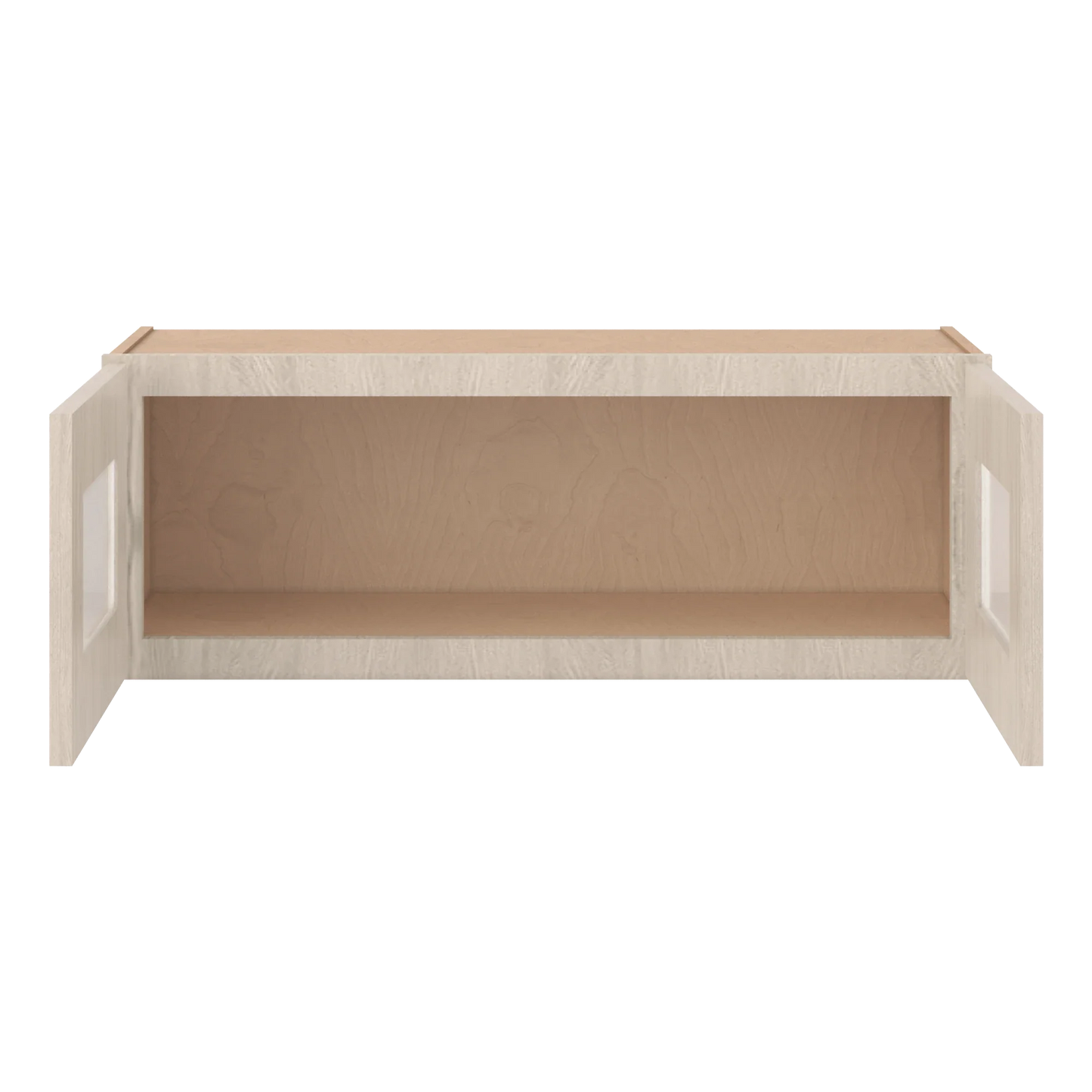 Ivory Elegant Craftsman Shaker W3312GD wall cabinet – open front view, RTA kitchen cabinet
