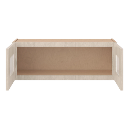 Ivory Elegant Craftsman Shaker W3312GD wall cabinet – open front view, RTA kitchen cabinet