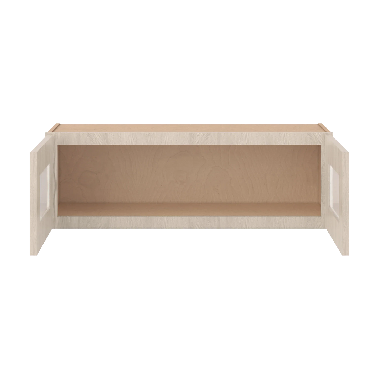 Ivory Elegant Craftsman Shaker W3612GD wall cabinet – open front view, RTA kitchen cabinet