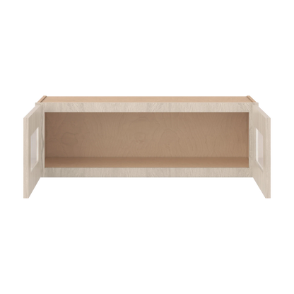 Ivory Elegant Craftsman Shaker W3612GD wall cabinet – open front view, RTA kitchen cabinet