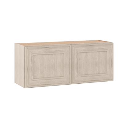 36" Wide Double Door 12", 15", 18", 21" & 24" Tall & 12" Deep Ivory Elegant Craftsman Shaker Wall Cabinet