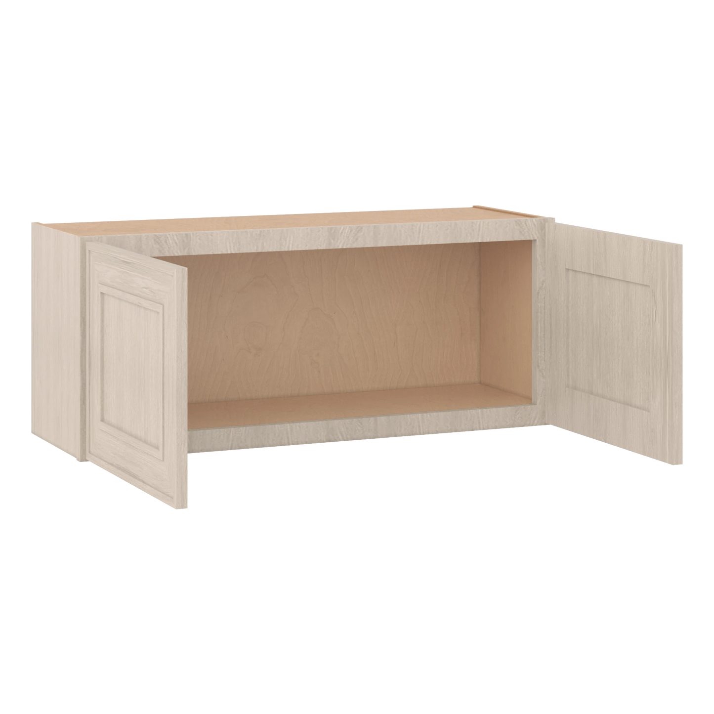 36" Wide Double Door 12", 15", 18", 21" & 24" Tall & 12" Deep Ivory Elegant Craftsman Shaker Wall Cabinet