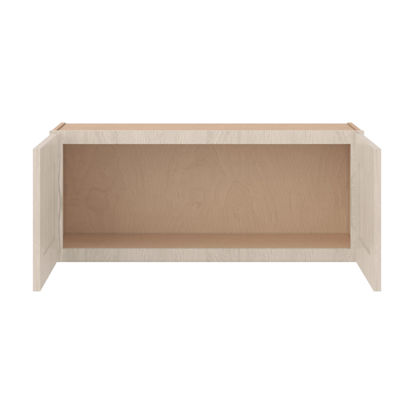 36" Wide Double Door 12", 15", 18", 21" & 24" Tall & 12" Deep Ivory Elegant Craftsman Shaker Wall Cabinet
