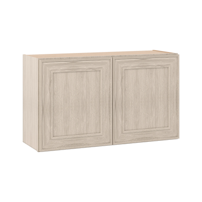 36" Wide Double Door 12", 15", 18", 21" & 24" Tall & 12" Deep Ivory Elegant Craftsman Shaker Wall Cabinet