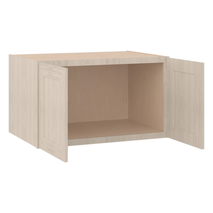 36" Wide 24" Deep 12", 15", 18", 21" & 24" Tall Ivory Elegant Craftsman Shaker Refrigerator Wall Cabinet
