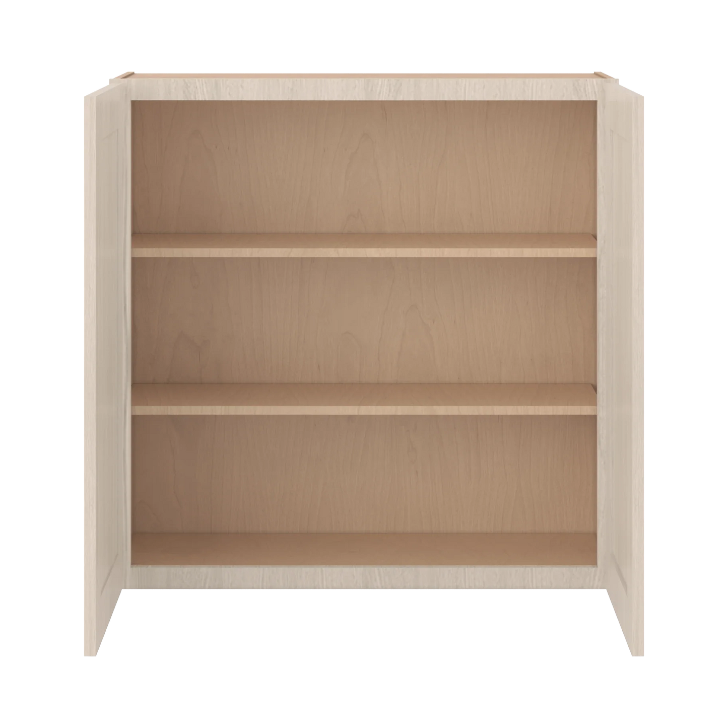 Ivory Elegant Craftsman Shaker W3636 wall cabinet – open front view, RTA kitchen cabinet