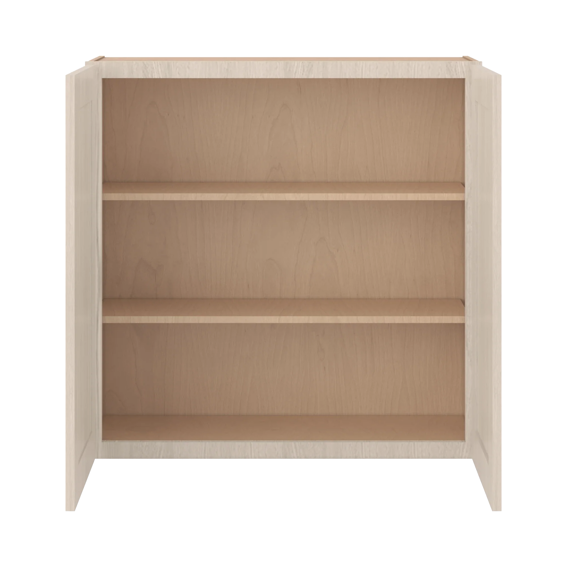 Ivory Elegant Craftsman Shaker W3636 wall cabinet – open front view, RTA kitchen cabinet