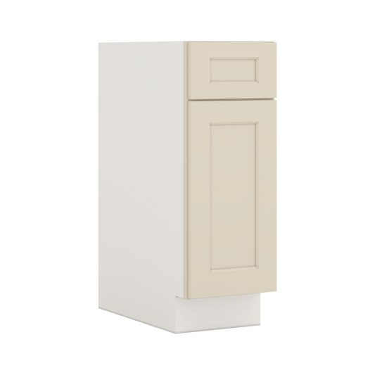 Manhattan Cream shaker base cabinet with single drawer over a single door