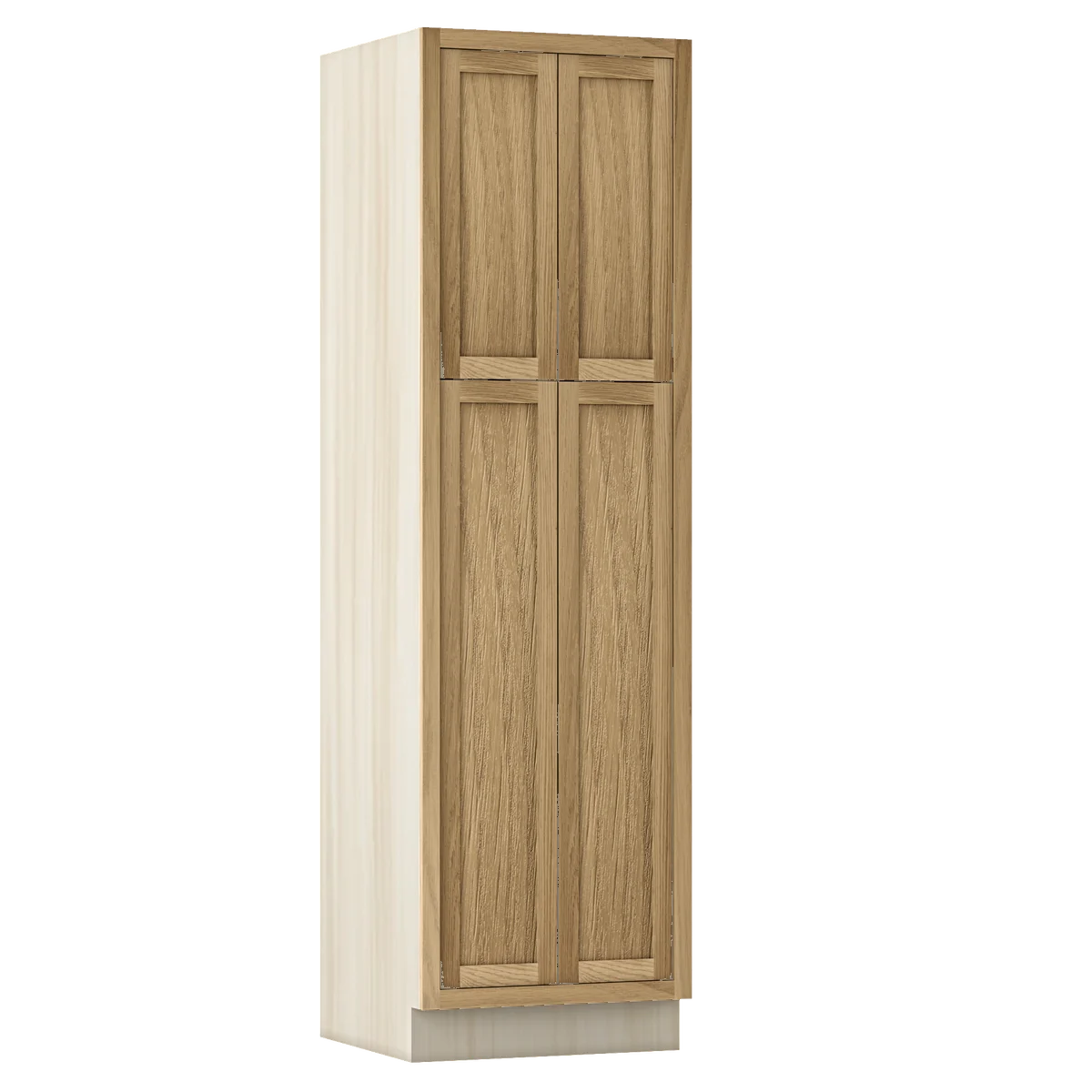 Natural Oak WS-06 White Oak Inset Shaker Pantry Cabinet PC248424, 24" Wide by 84" Tall, Premium Box