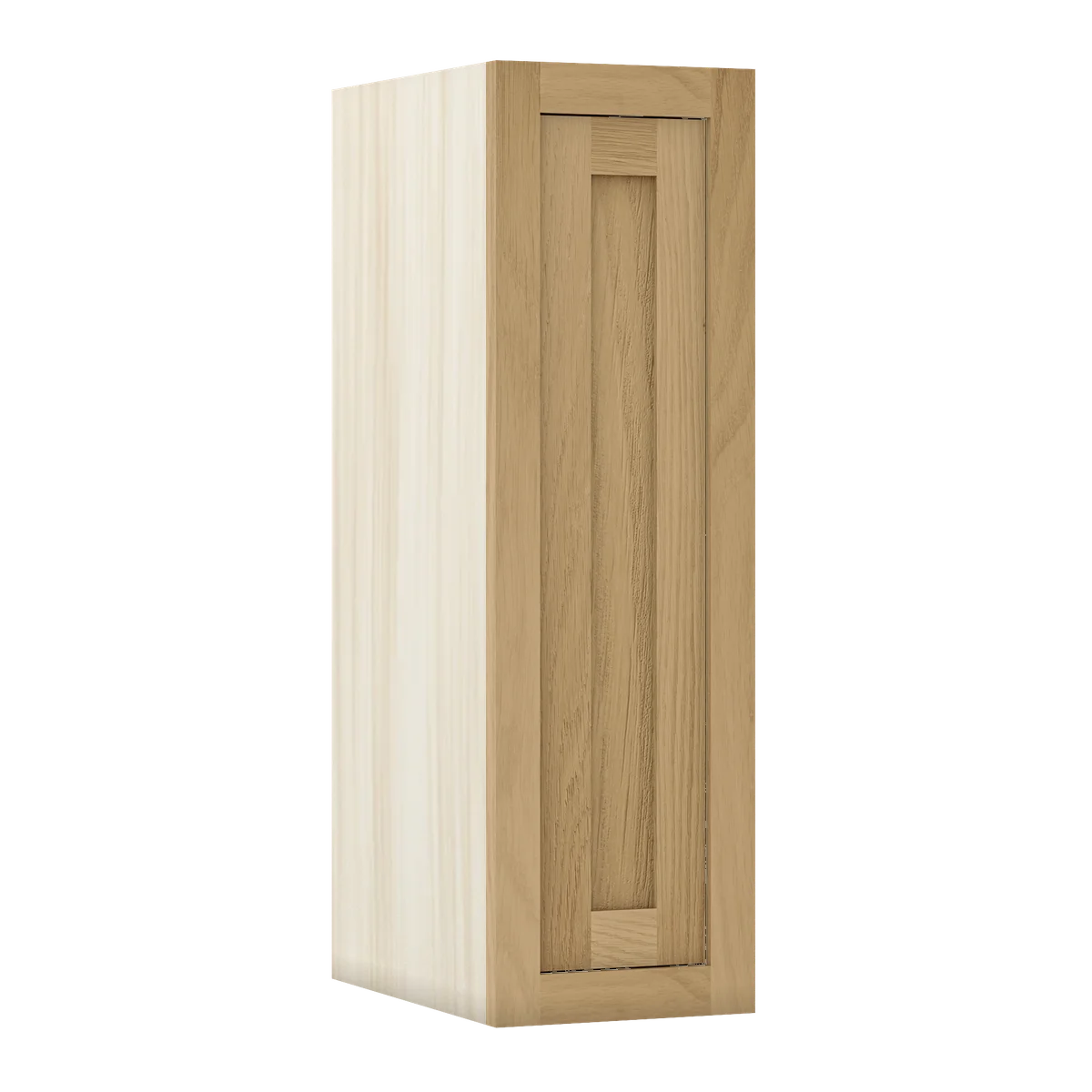 Natural Oak WS-06 White Oak Inset Shaker 36 Inch Tall Single Door Wall Cabinet W093614, 9" Wide x 36" Tall x 14" Deep, Premium Box