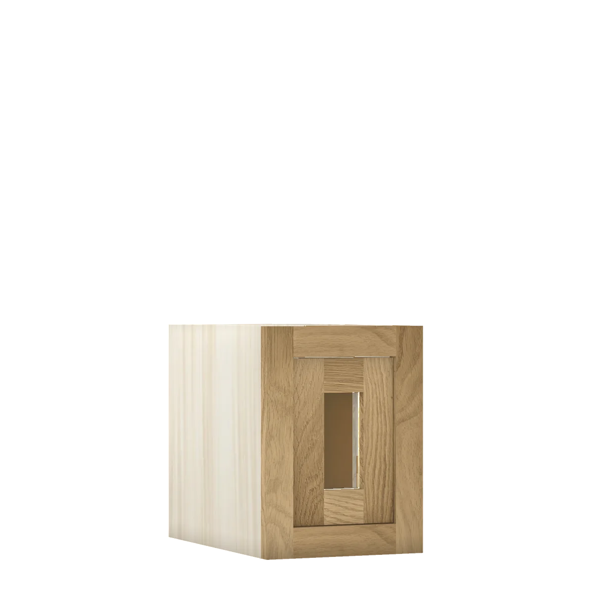 Natural Oak WS-06 White Oak Inset Shaker Single Door Glass Ready Wall Cabinet WGD091214, 9" Wide x 12" Tall, Premium Box