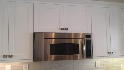 Over Stove 30" Wide 30" Wide Bridge White Shaker Wall Cabinet - Double Door 12", 15", 18", 21", 24" Tall Inset Kitchen Cabinets