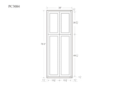 Pantry 84" Tall 24", 30" & 36" Wide Inset Cabinet