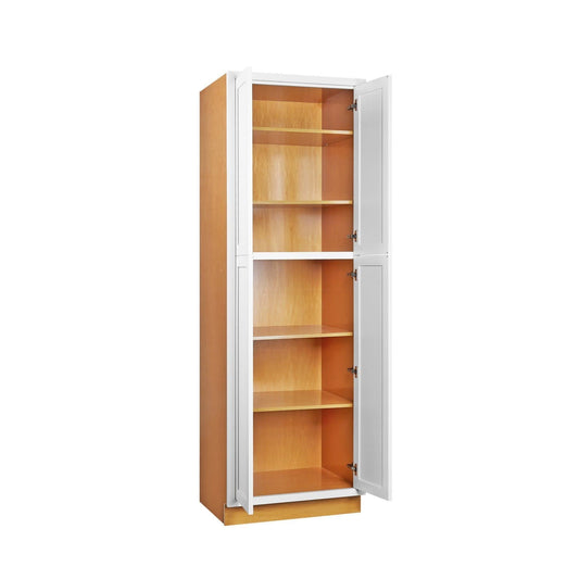 Pantry Snow White Inset Shaker Cabinet 93" Tall 24", 30" & 36" Wide