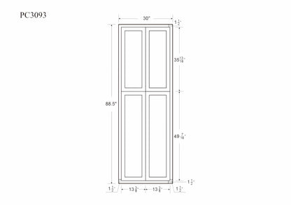 Pantry 96" Tall 24", 30" & 36" Wide Inset Shaker Cabinet