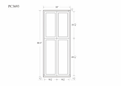 Custom Pantry Inset Shaker Cabinet 93" Tall 24", 30" & 36" Wide