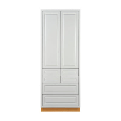 Pantry Cabinet PDC3693 Pantry Drawer Cabinet Vintage White Inset Raised Panel Cabinets - 36"Wide 93" Tall D5PDC3693 Inset Kitchen Cabinets