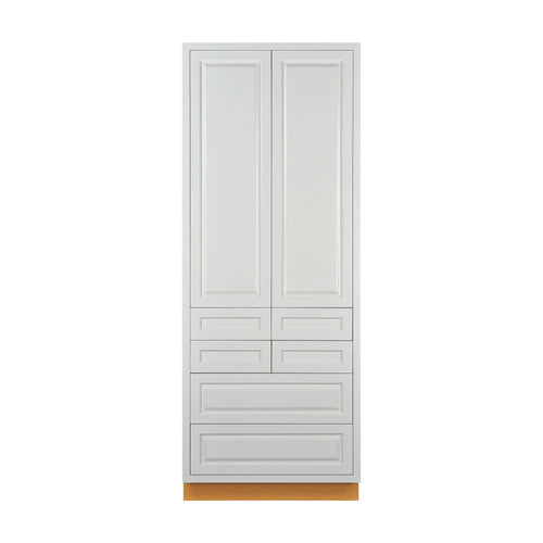 Pantry Cabinet PDC3693 Pantry Drawer Cabinet Vintage White Inset Raised Panel Cabinets - 36"Wide 93" Tall D5PDC3693 Inset Kitchen Cabinets