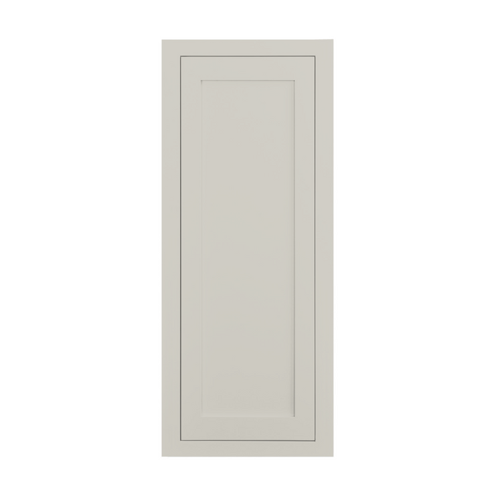 39" Tall Inset Shaker Wall Cabinet - Single Door in Repose Gray SW 7015, Shaker door, Premium Box