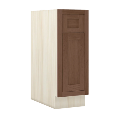 Saddle Oak WS-01 White Oak Inset Shaker Single Door Drawer Base Cabinet B12, 12" Wide One Door One Drawer, Premium Box