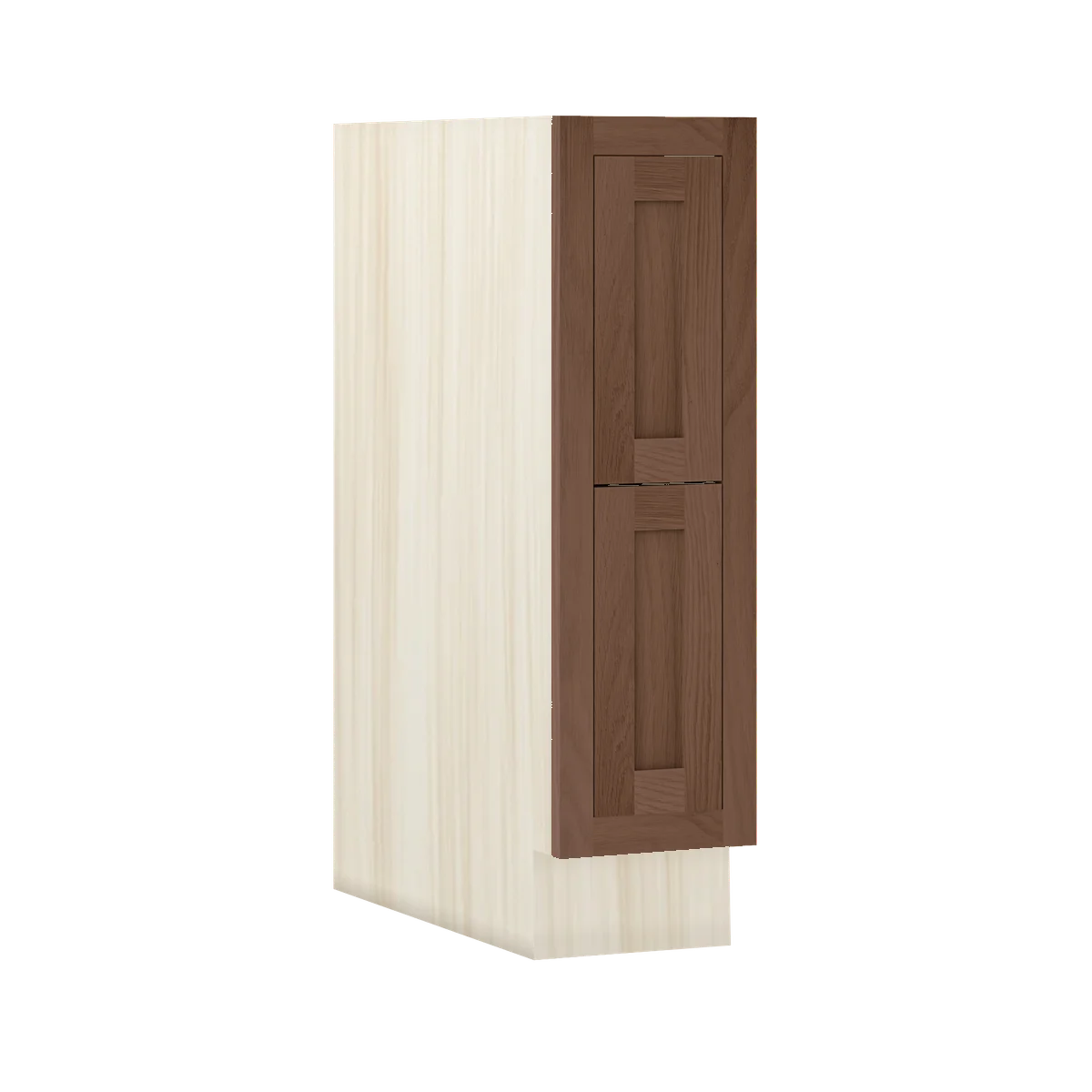 Saddle Oak WS-01 White Oak Inset Shaker Two Drawer Base Cabinet DB09-2P, 9" Wide Two Drawers, Premium Box