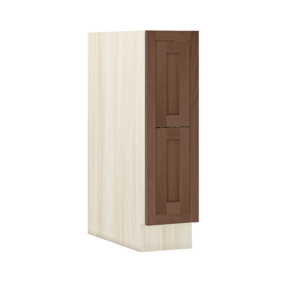 Saddle Oak WS-01 White Oak Inset Shaker Two Drawer Base Cabinet DB09-2P, 9" Wide Two Drawers, Premium Box