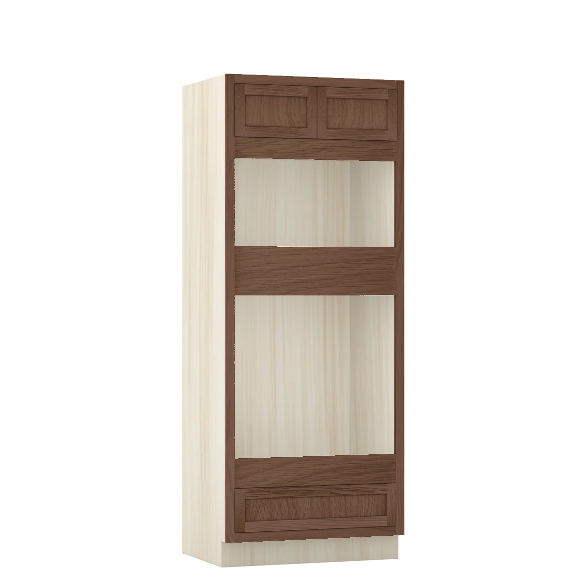 Saddle Oak WS-01 White Oak Inset Shaker Wall Oven Cabinet OC33, 33" x 84", Premium Box
