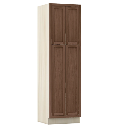 Saddle Oak WS-01 White Oak Inset Shaker Pantry Cabinet PC248424, 24" Wide by 84" Tall, Premium Box