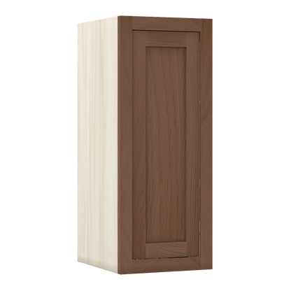 Saddle Oak WS-01 White Oak Inset Shaker Wall Single Door Cabinet W1230, 12" Wide, Premium Box
