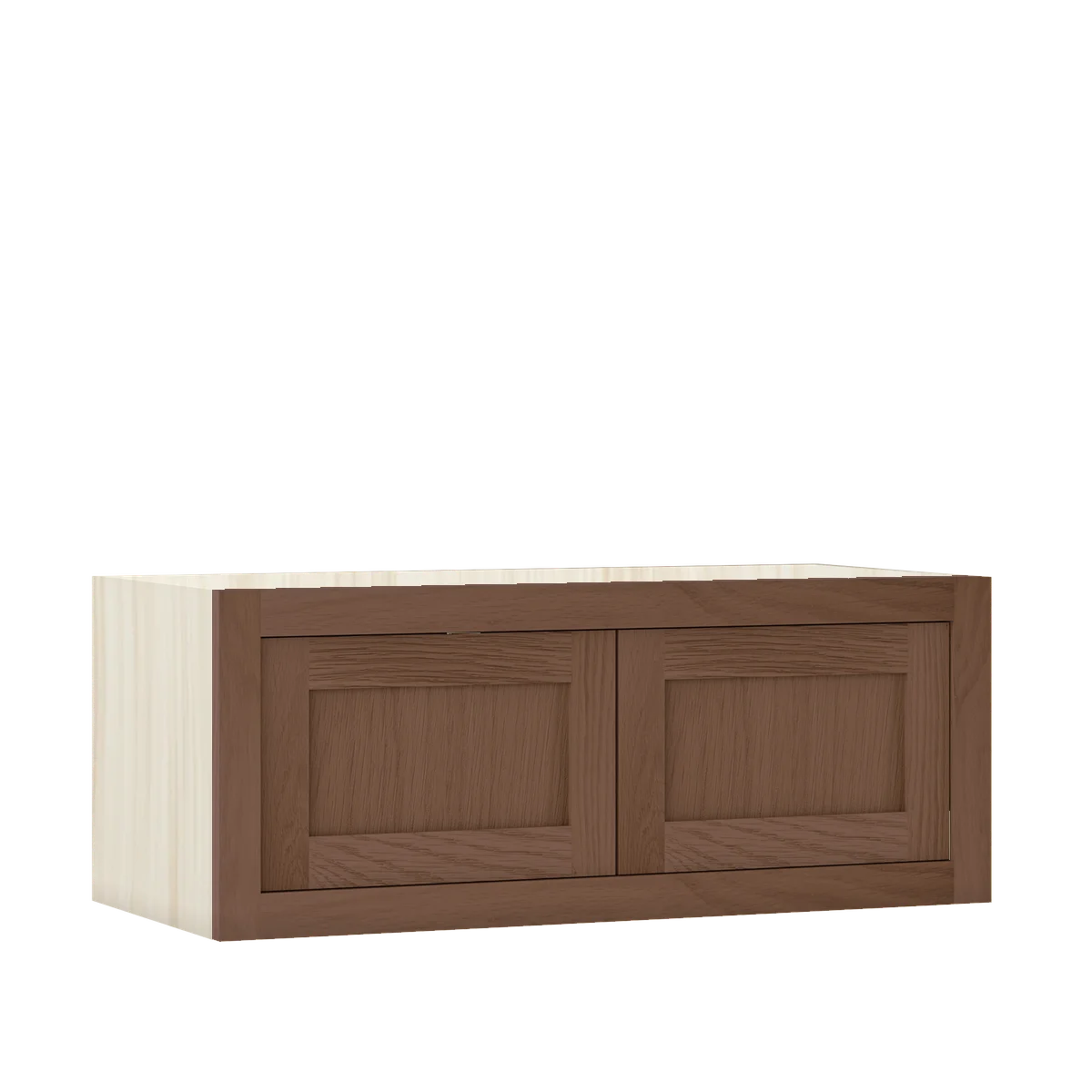 Saddle Oak WS-01 White Oak Inset Shaker Bridge Wall Double Door Cabinet W301214, 30" Wide x 12" Tall x 14" Deep, Premium Box