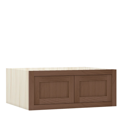 Saddle Oak WS-01 White Oak Inset Shaker Bridge Wall Double Door Cabinet W301224, Premium Box