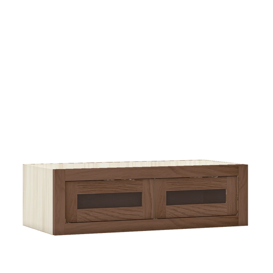 Saddle Oak WS-01 White Oak Inset Shaker Glass Ready Wall Double Door Cabinet WGD241214, 24" Wide x 12" Tall, Premium Box