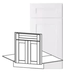 Natural white oak shaker corner sink front base 42" RTA kitchen cabinet