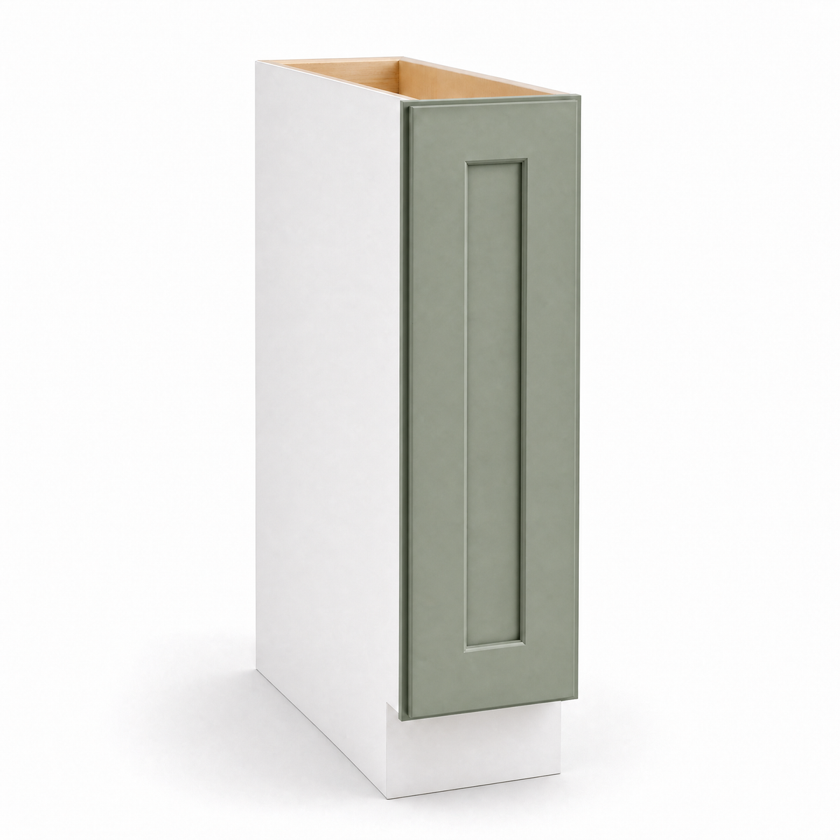Full Height Base Cabinet Green Shaker 1-1/4" Overlay - Single Door 9", 12", 15", 18", 21" WIde
