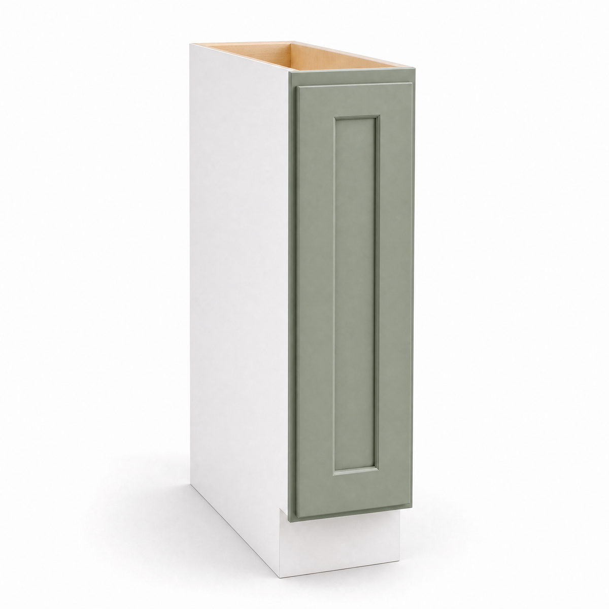 Full Height Base Cabinet Green Shaker 1-1/4" Overlay - Single Door 9", 12", 15", 18", 21" WIde