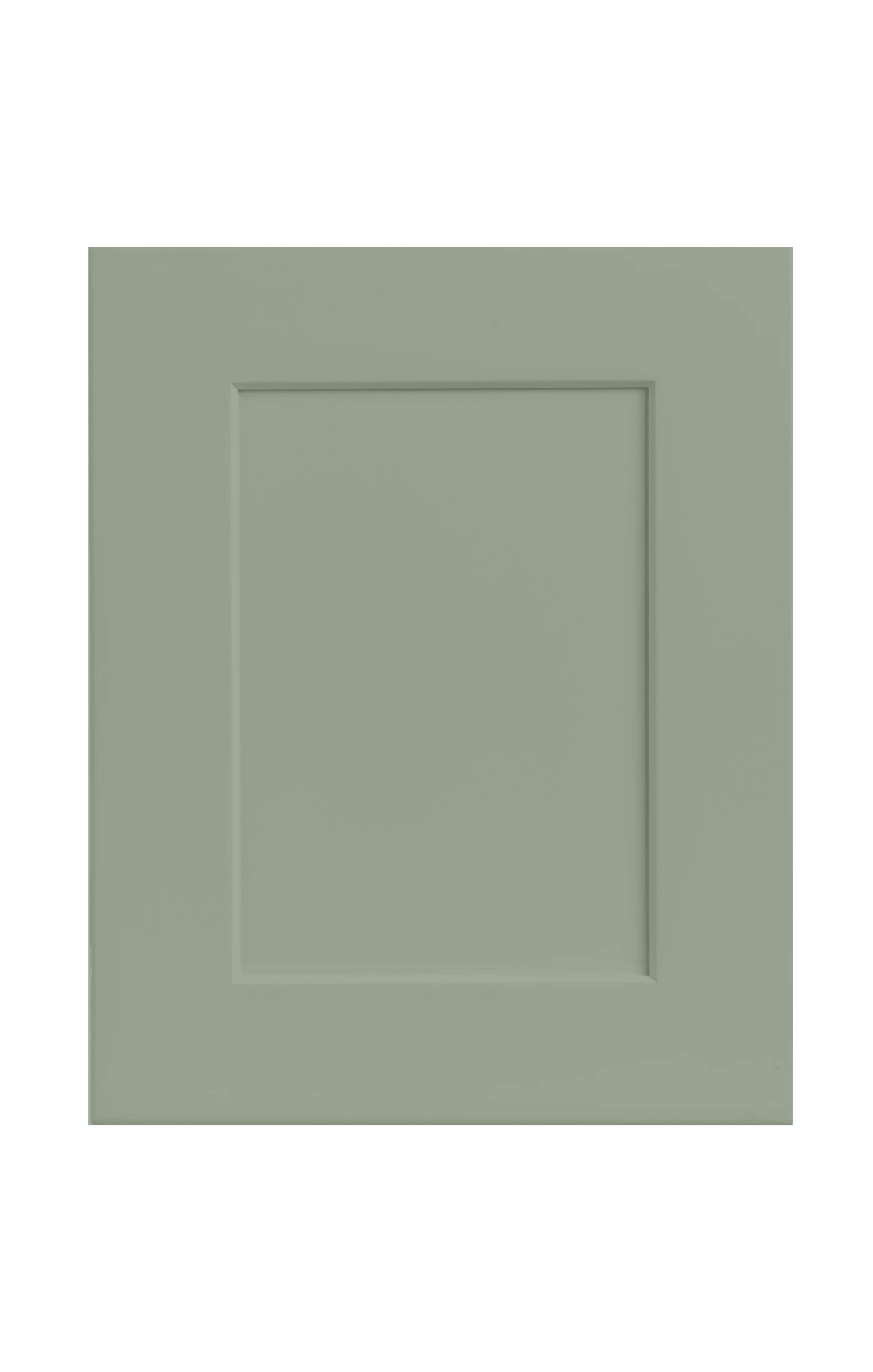 14SG Sage Green Shaker sample door for 42" diagonal corner sink base cabinet - painted RTA kitchen cabinet