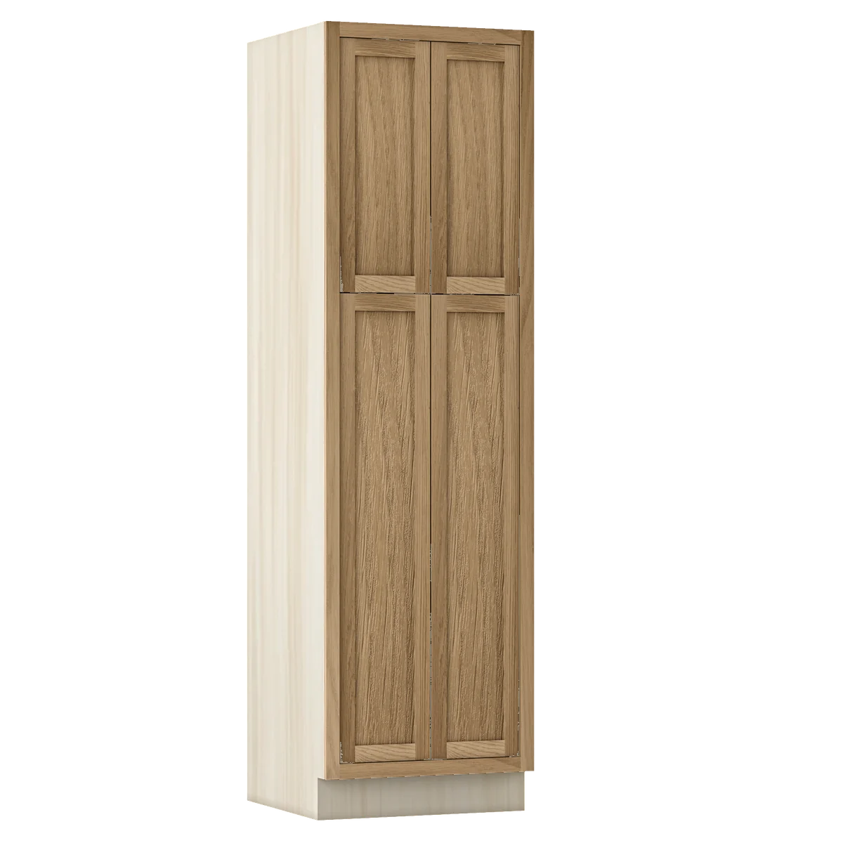 Sand Oak WS-05 White Oak Inset Shaker Pantry Cabinet PC248424, 24" Wide by 84" Tall, Premium Box