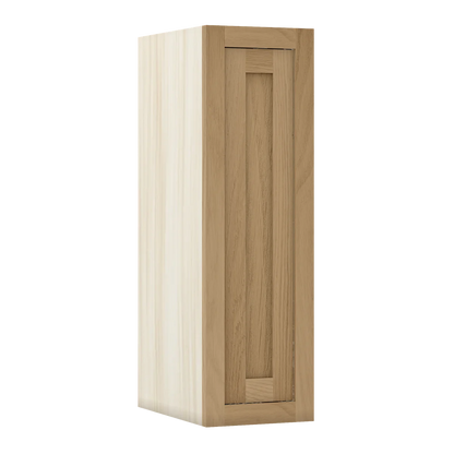 Sand Oak WS-05 White Oak Inset Shaker 36 Inch Tall Single Door Wall Cabinet W093614, 9" Wide x 36" Tall x 14" Deep, Premium Box