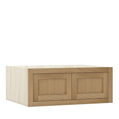 Sand Oak WS-05 White Oak Inset Shaker Bridge Wall Double Door Cabinet W301224, Premium Box