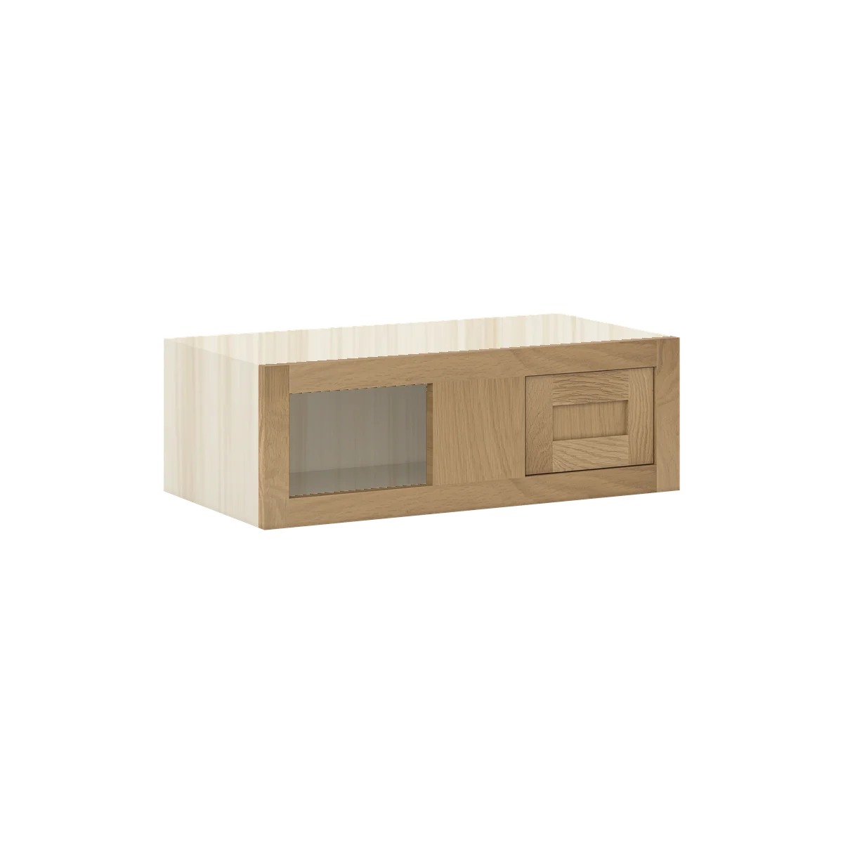Sand Oak WS-05 White Oak Inset Shaker Blind Corner Wall Cabinet WBC2709, 09" Tall Blind Corner, Premium Box
