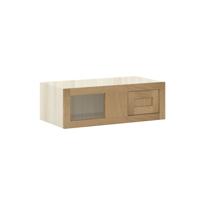Sand Oak WS-05 White Oak Inset Shaker Blind Corner Wall Cabinet WBC2709, 09" Tall Blind Corner, Premium Box