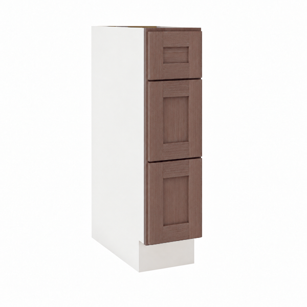 Rift 3 Drawer Base Cabinet in Toffee Stain, Miami II door