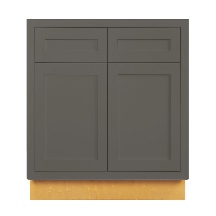 Custom Inset Base Cabinet in Urbane Bronze SW 7048, Shaker door, Premium Box